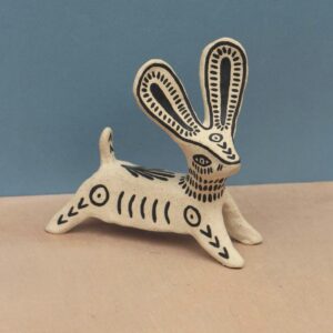 White clay rabbit centerpiece